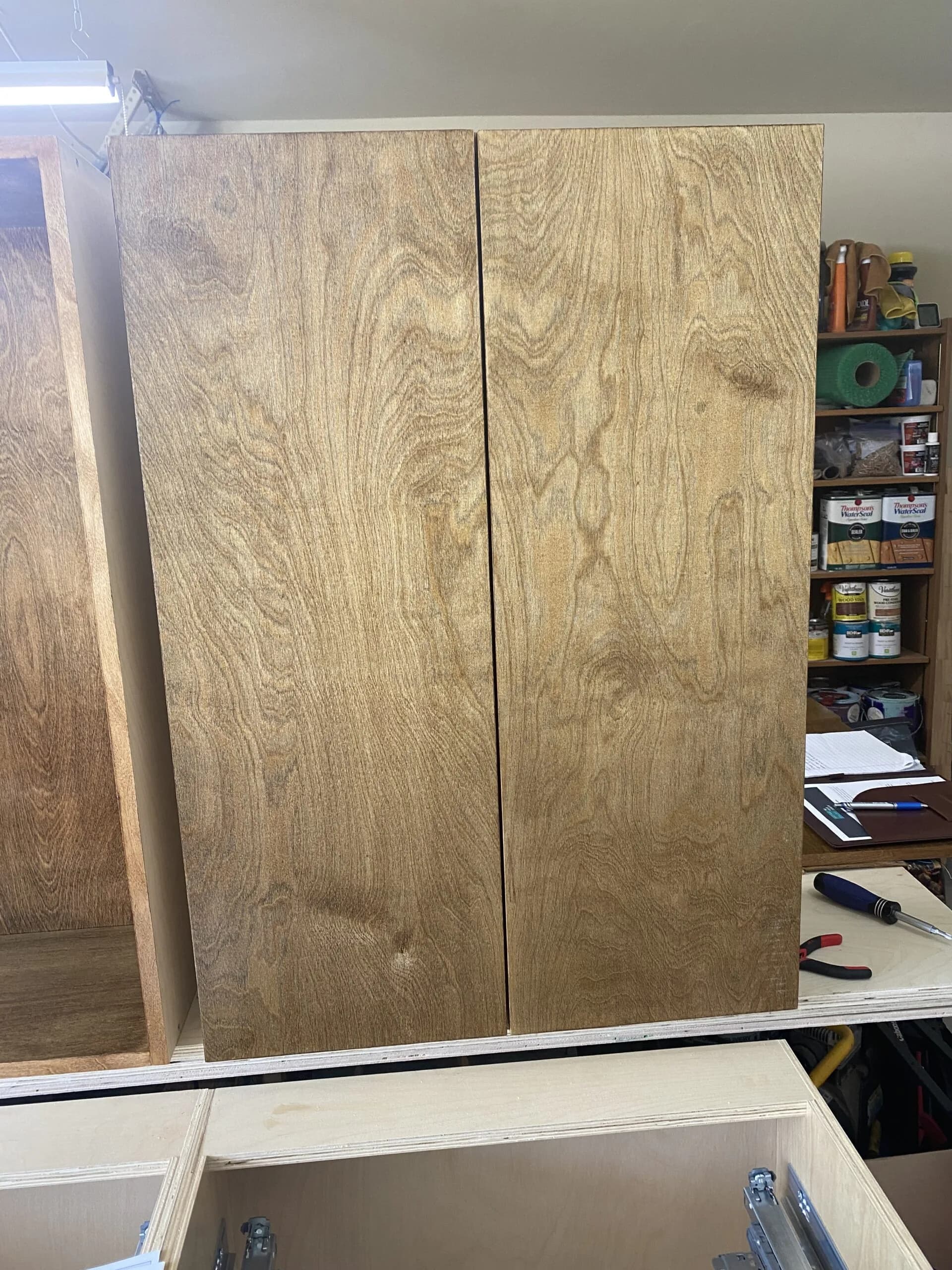 Custom buffet cabinet detail with quality finish in Comal County