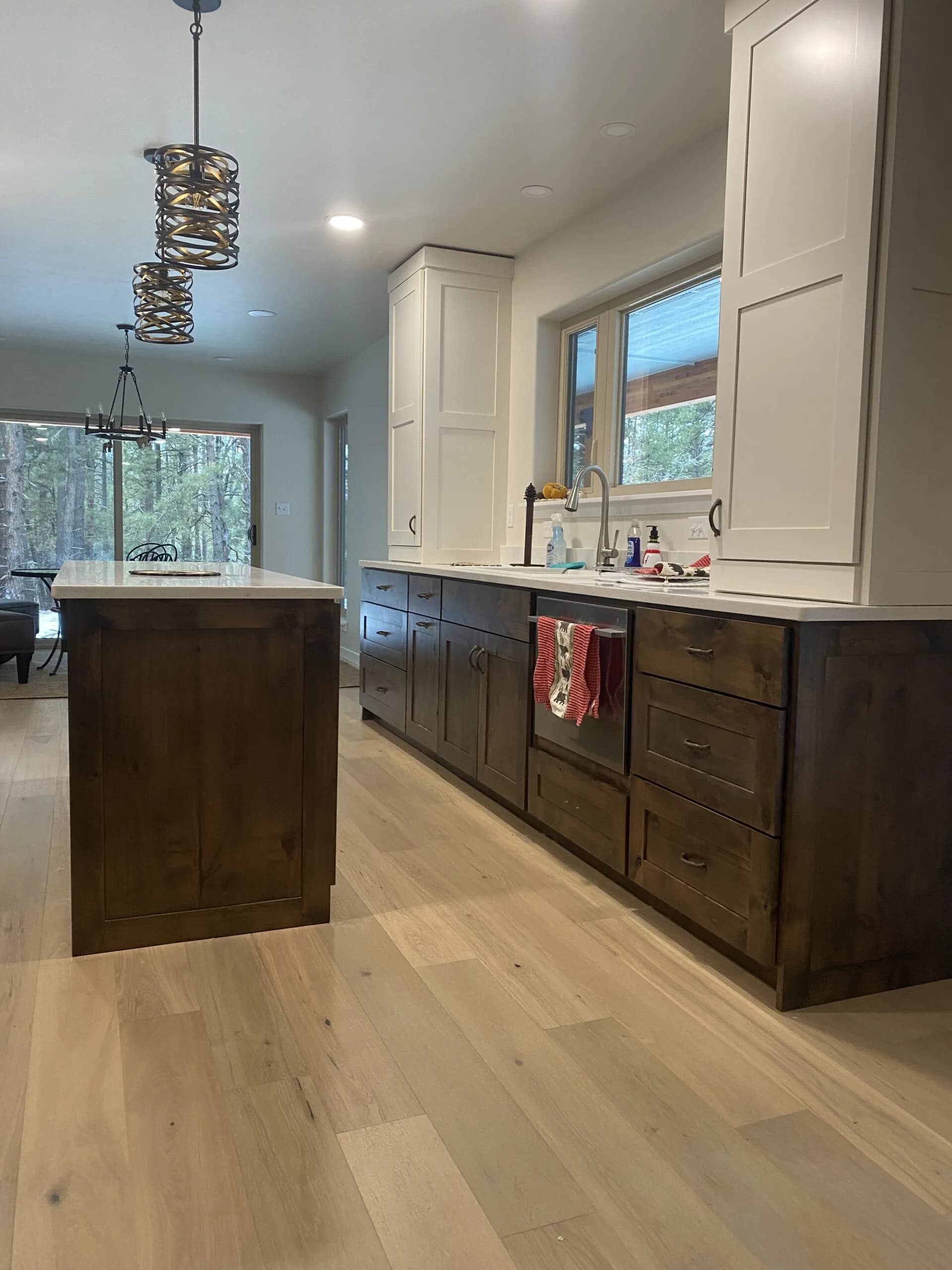 Colorado knotty alder custom cabinetry finished installation