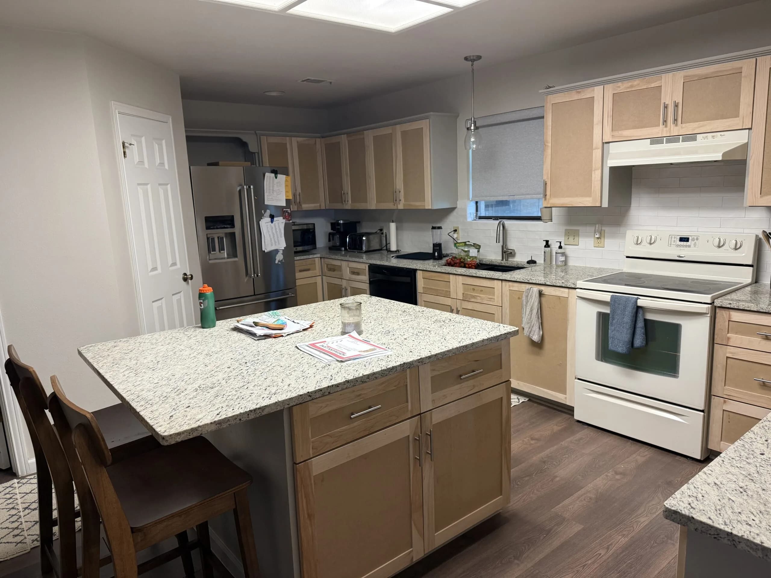 Shaker cabinet door makeover finished project in Comal County